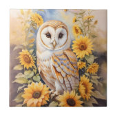 Schöne Scheunenschale und Sonnenblumen Fliese (Vorderseite)