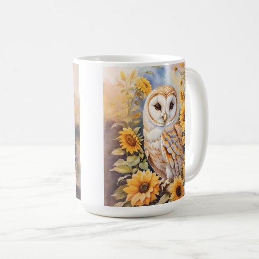 Schöne Scheunenschale und Sonnenblumen Kaffeetasse (VorderseiteRechts)