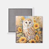 Schöne Scheunenschale und Sonnenblumen Magnet (Vorderseite/Rückseite)