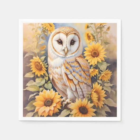 Schöne Scheunenschale und Sonnenblumen Serviette (Vorderseite)