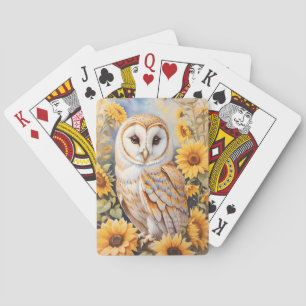 Schöne Scheunenschale und Sonnenblumen Spielkarten