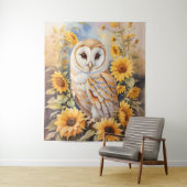 Schöne Scheunenschale und Sonnenblumen Wandteppich (Beispiel)