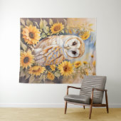 Schöne Scheunenschale und Sonnenblumen Wandteppich (Beispiel (Horizontal))