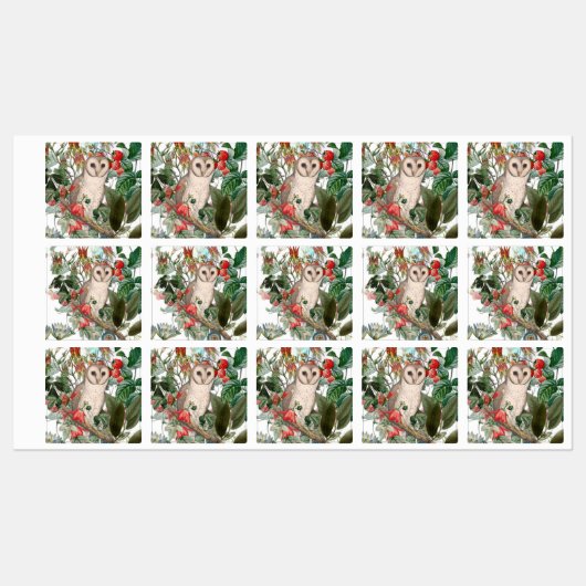 Schöne Scheuneule und Vintage-Blumen Etiketten (Blatt)