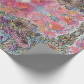 Schöne, schicke Blumengarten Wasserfarben Malerei Geschenkpapier (Ecke)