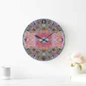 Schöne, schicke Blumengarten Wasserfarben Malerei Große Wanduhr (Zuhause)