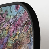 Schöne, schicke Blumengarten Wasserfarben Malerei Pickleball Schläger (Linke Seite)