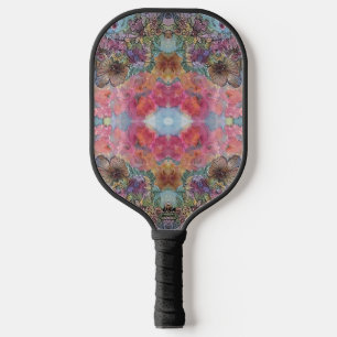 Schöne, schicke Blumengarten Wasserfarben Malerei Pickleball Schläger