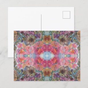 Schöne, schicke Blumengarten Wasserfarben Malerei Postkarte
