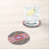 Schöne, schicke Blumengarten Wasserfarben Malerei Runder Pappuntersetzer (Vor Ort)