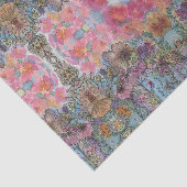 Schöne, schicke Blumengarten Wasserfarben Malerei Seidenpapier (Ausschnitt)