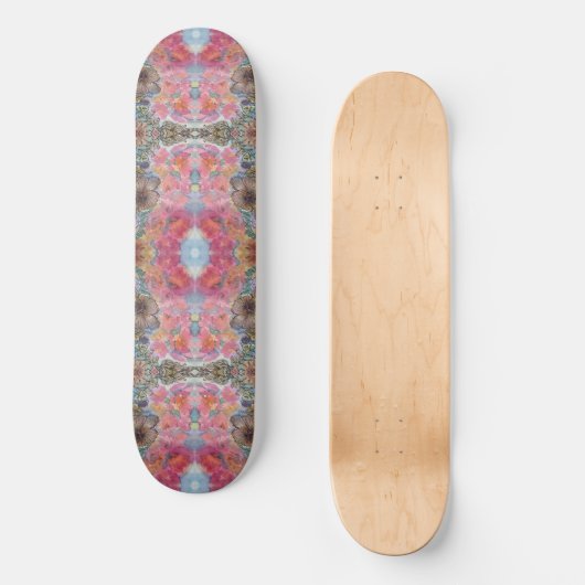 Schöne, schicke Blumengarten Wasserfarben Malerei Skateboard (Vorderseite)