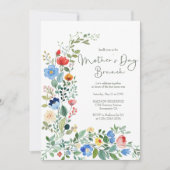 Schöne schicke Wildblumen Muttertag Brunch Einladung (Vorderseite)