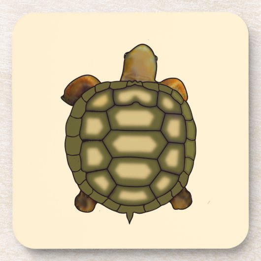 Schöne Schildkröte auf hellbeigem Champagner Getränkeuntersetzer (Vorderseite)