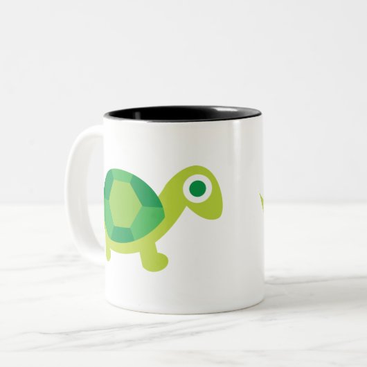 Schöne Schildkröte Tiergeschirr Zweifarbige Tasse (Vorderseite Links)