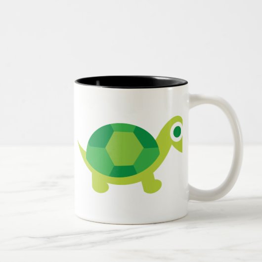 Schöne Schildkröte Tiergeschirr Zweifarbige Tasse (Rechts)