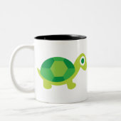 Schöne Schildkröte Tiergeschirr Zweifarbige Tasse (Links)