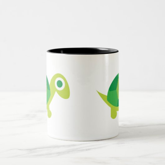 Schöne Schildkröte Tiergeschirr Zweifarbige Tasse (Mittel)