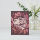 Schöne schlafende Katzen Postkarte (Stehend Vorderseite)