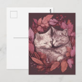 Schöne schlafende Katzen Postkarte (Vorne/Hinten)