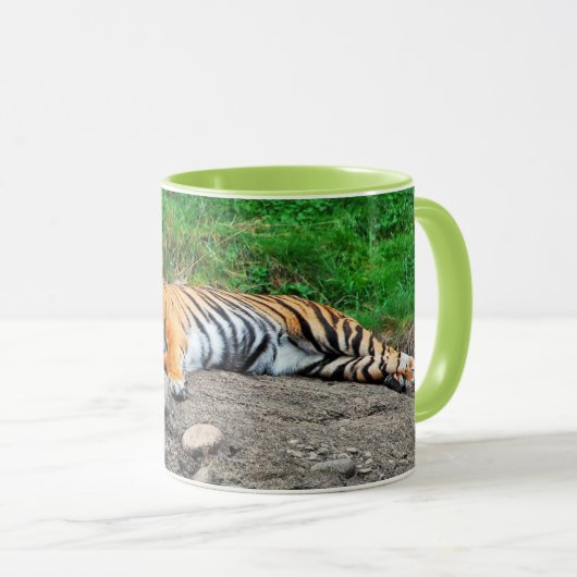 Schöne schlafende Tigerkaffee-Tasse Tasse (VorderseiteRechts)