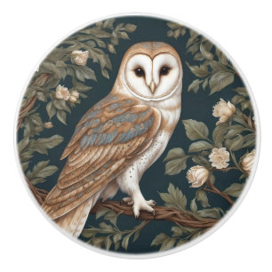 Schöne Schleiereule, inspiriert von William Morris Keramikknauf