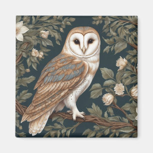 Schöne Schleiereule, inspiriert von William Morris Magnet