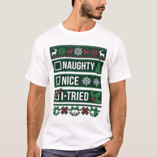 Schöne Schlimme Versuchte Weihnachts-Checkliste Re T-Shirt