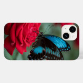 Schöne Schmetterling-Rote Rosen - Atemberaubend Case-Mate iPhone Hülle (Rückseite (Horizontal))