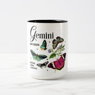 Schöne Schmetterling-Zodiac-Eigenschaften/Gemini Zweifarbige Tasse