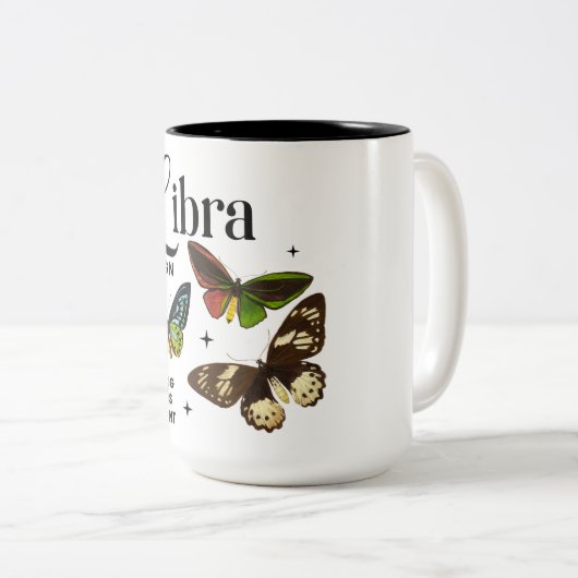 Schöne Schmetterling Zodiac-Eigenschaften/Libra Zweifarbige Tasse (VorderseiteRechts)