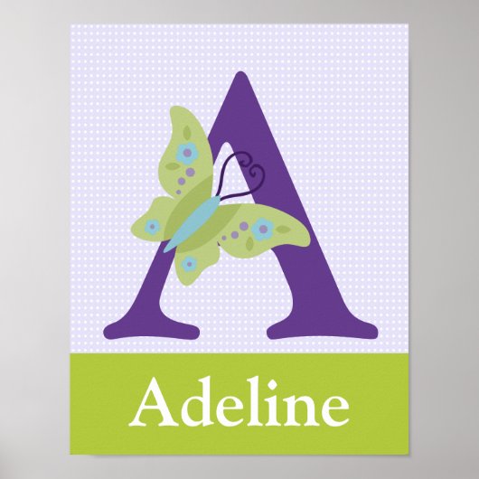 Schöne Schmetterlingbriefe Ursprüngliche Kunst dru Poster (Vorne)