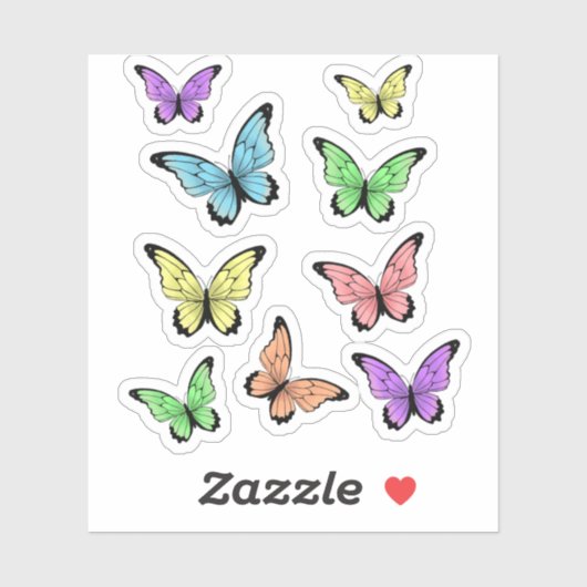Schöne Schmetterlinge - ästhetisch Aufkleber (Blatt)