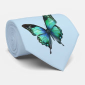 Schöne Schmetterlinge auf einem eleganten Blau Krawatte (Gerollt)