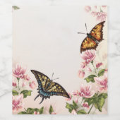 Schöne Schmetterlinge Blumenweinetikett Weinetikett (Einzelnes Label)