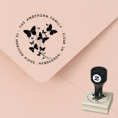 Schöne Schmetterlinge Familienname Rücksendeadress Gummistempel