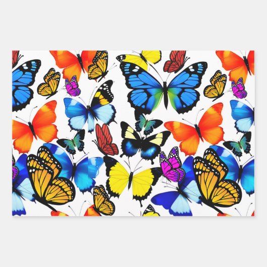 Schöne Schmetterlinge Geschenkpapier Set (Vorderseite 3)