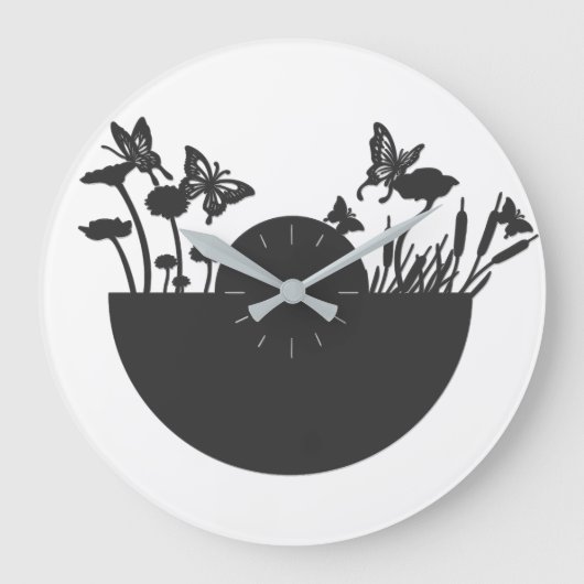Schöne Schmetterlinge Große Wanduhr (Vorderseite)