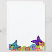 Schöne Schmetterlinge! | Helle Blume Schreibtisch (Vorne/Hinten)