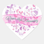 Schöne Schmetterlinge Herz-Aufkleber (Vorderseite)