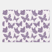 Schöne Schmetterlinge in Lila Geschenkpapier Set (Vorderseite 3)