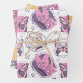 Schöne Schmetterlinge in Rosa und Lila Geschenkpapier Set (Beispiel)