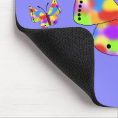 Schöne Schmetterlinge mit Regenbogenflügeln Mousepad (Ecke)