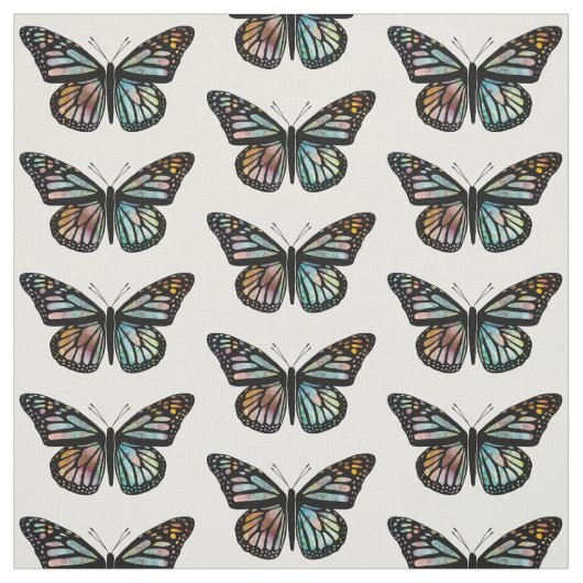 Schöne Schmetterlinge Muster Monarch Wasserfarbe Stoff (Muster)