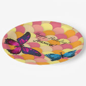 Schöne Schmetterlinge Orange Scallops Pappteller (Schrägansicht)