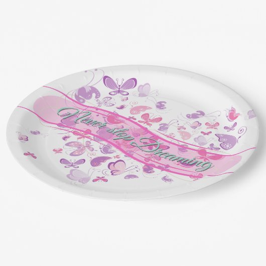 Schöne Schmetterlinge Pappteller (Schrägansicht)