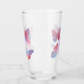Schöne Schmetterlinge Pastellrosa Lila Monogramm Glas (Links)
