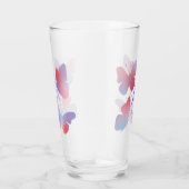 Schöne Schmetterlinge Pastellrosa Lila Monogramm Glas (Rechts)