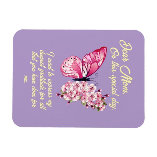 Schöne Schmetterlinge Personalisierter Muttertag Magnet (Horizontal)