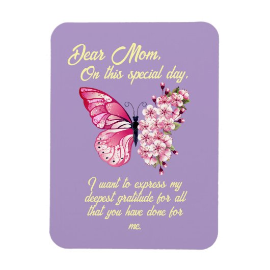 Schöne Schmetterlinge Personalisierter Muttertag Magnet (Vertikal)